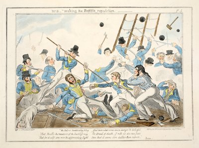 Mr. B - Seeking the Bubble Reputation, from The Progress of a Midshipman, 1835 by George Cruikshank
